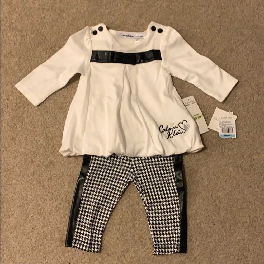 Calvin Klein leather-trim baby outfit